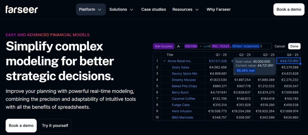 farseer page - simplify complex modelling for better strategic decisions